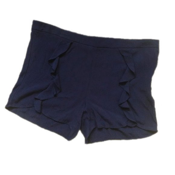 Kut From the Kloth Cloth Shorts Ruffle Blue 14 - Picture 3 of 5